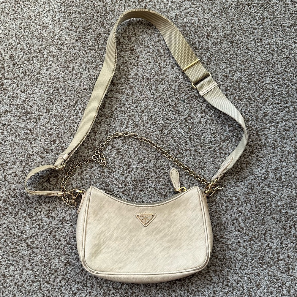 Prada saffiano leather mini re-edition pochette